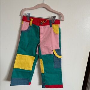 Vibrant Patchwork Kids Jeans